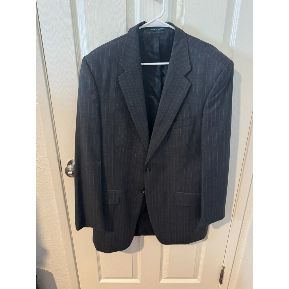 Lauren Ralph Lauren Mens 100% Wool Tweed Stripe Dark Grey Blazer 42S RN 90736